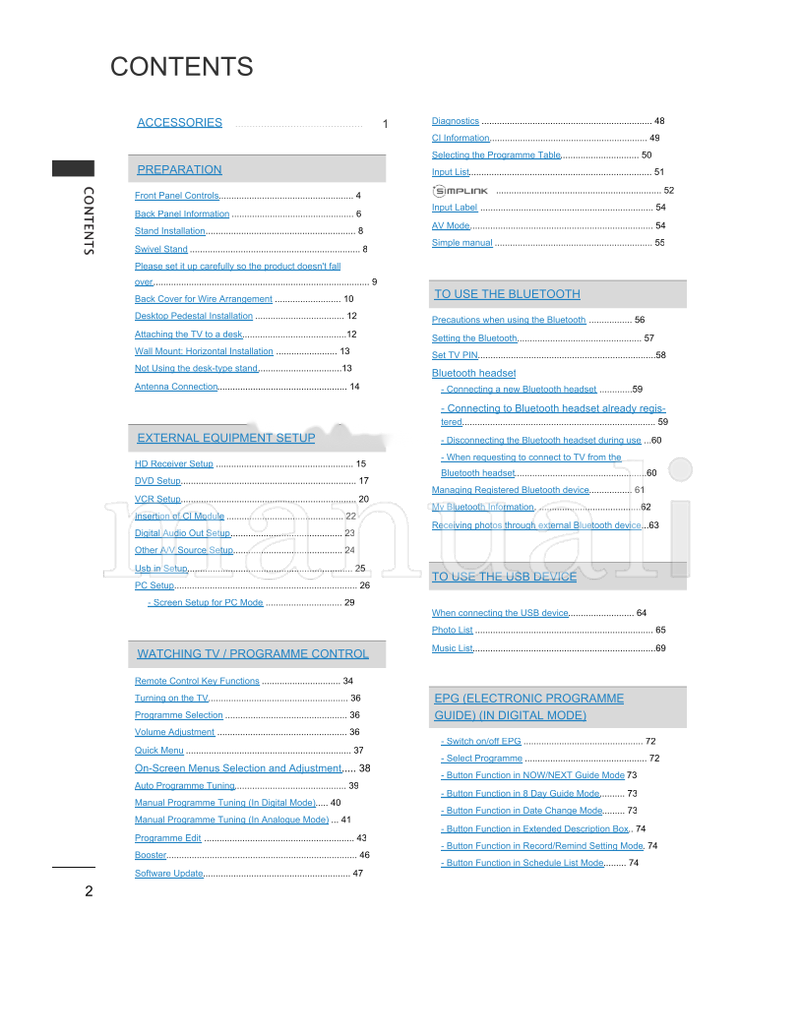 LG 327000 (148 pages) TV Operating Manual
