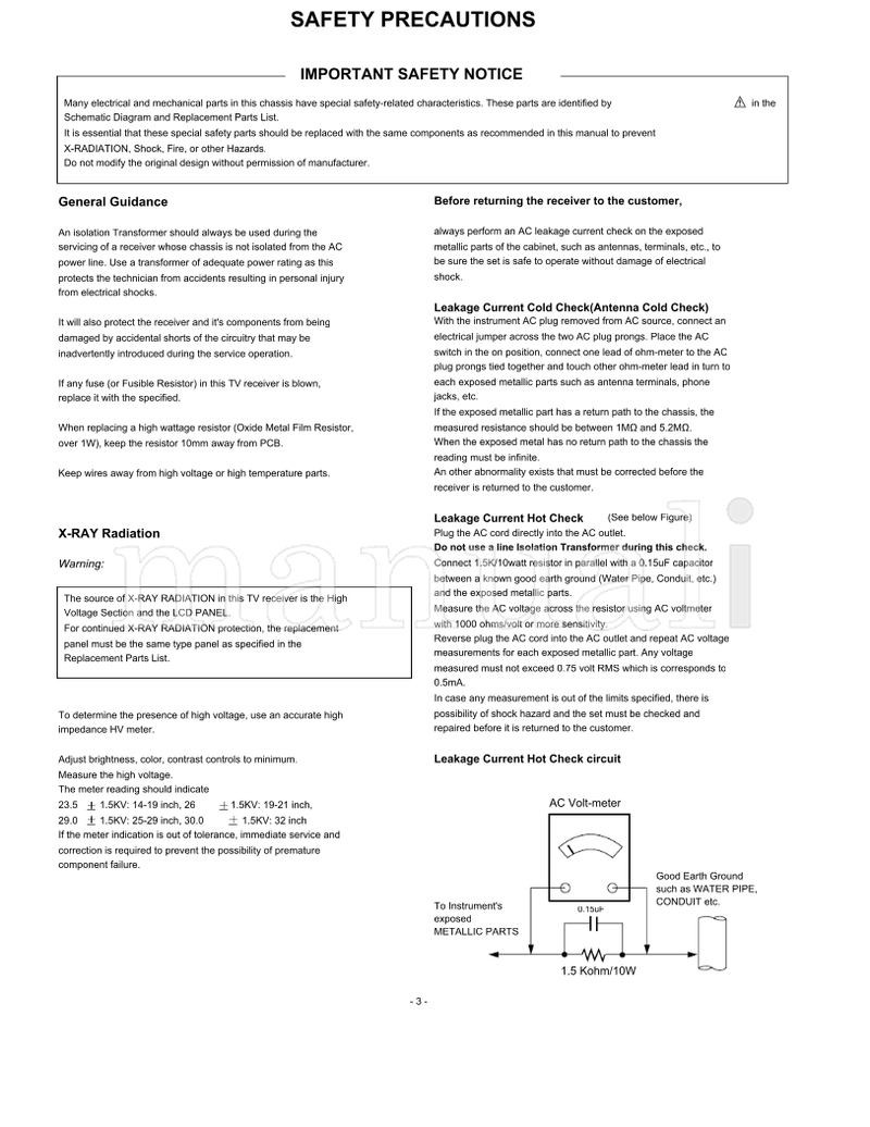 LG LP61A 32LC3R-ZJ 32LC3R (38 pages) TV Service Manual