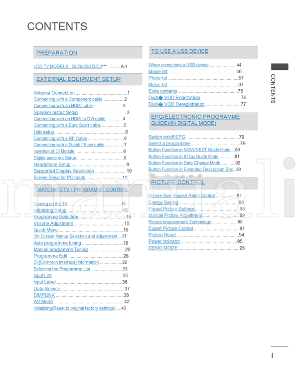LG 32LD322H (167 pages) TV Operating Manual