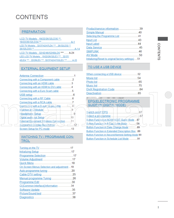 LG 32LE4500 (220 pages) TV Operating Manual