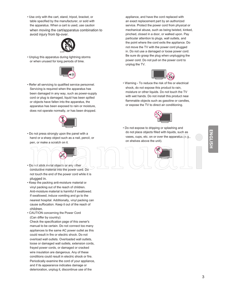 LG 32LX330C 43LX341C 42LX330C 49LX341C 42LX530S 55LX341C (31 pages) TV Operating Manual