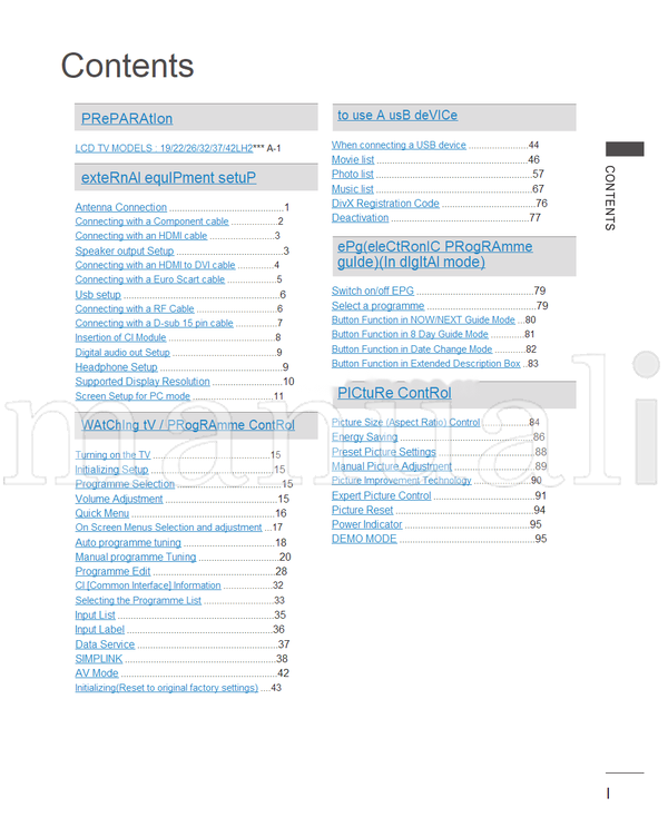 LG 37LH200H (169 pages) TV Operating Manual