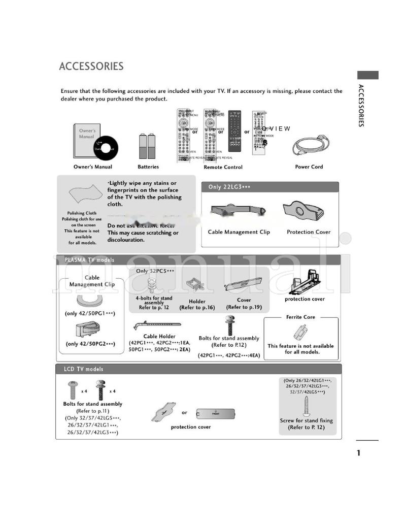 LG 26LG1 37LG1 47LG1 26LG3 37LG3 47LG3 32LG5 42LG5 52LG5 (118 pages) TV Operating Manual