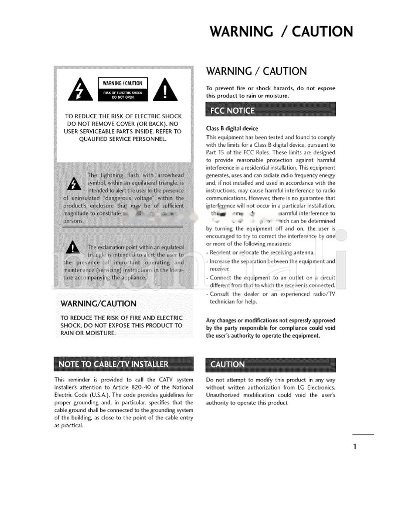 LG 820-40 (111 pages) TV Operating Manual