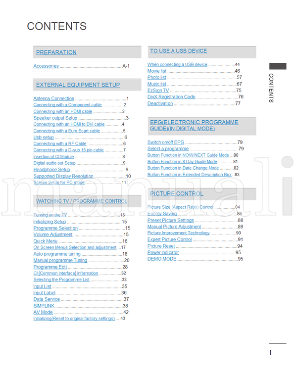 LG 42LD320B (167 pages) TV Operating Manual