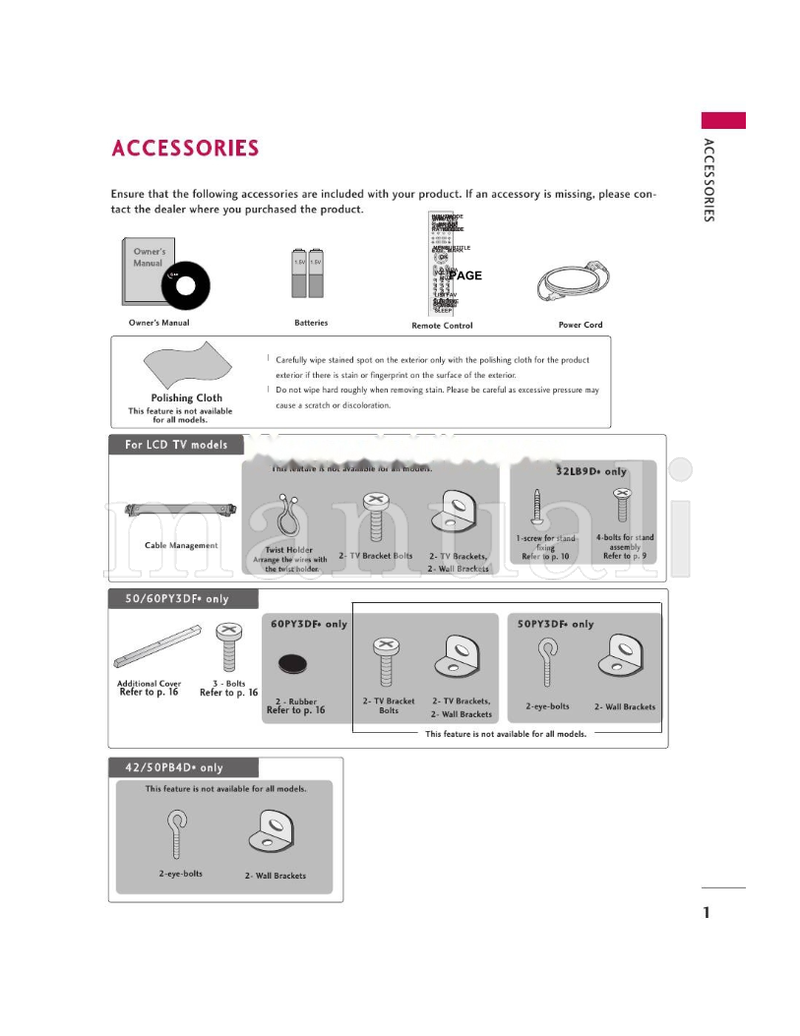 LG 42PB4D Series (132 pages) TV Operating Manual