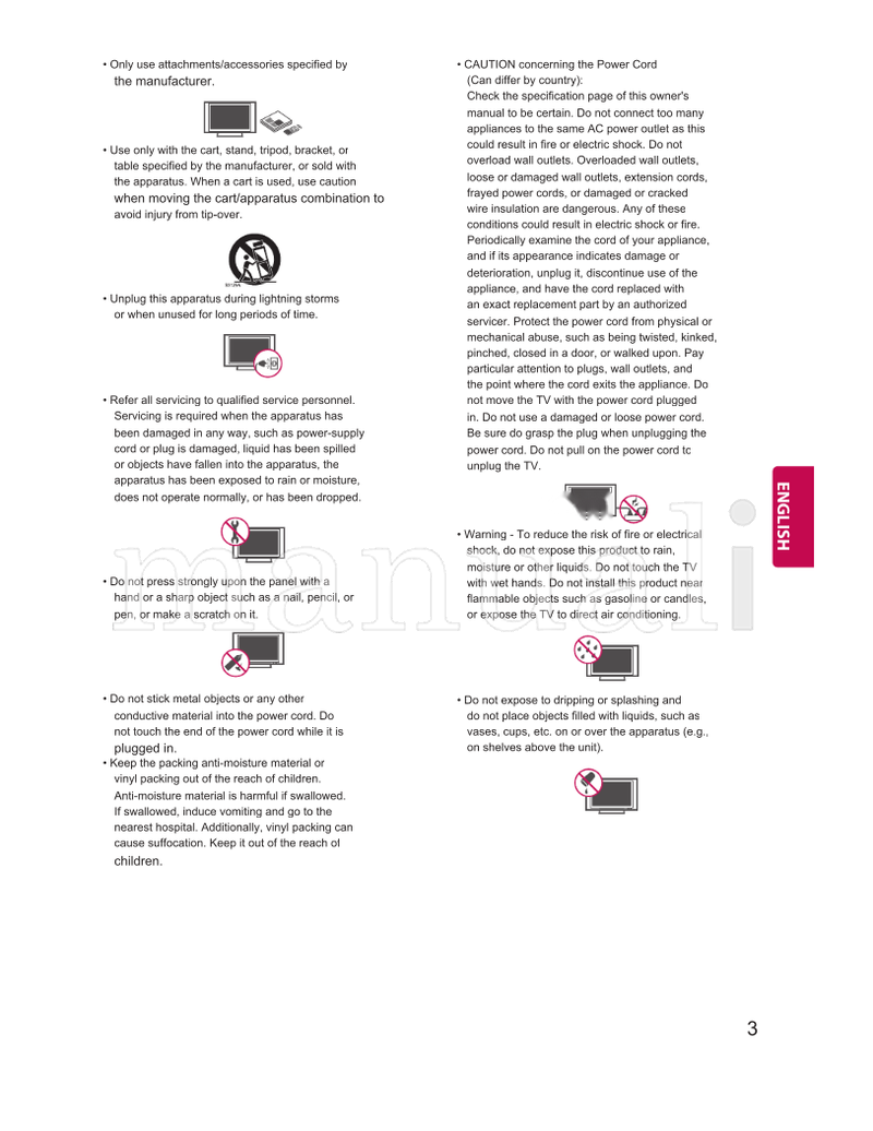 LG 43LF5100 43LF5400 49LF5100 49LF5400 *MFL68663702* 32LF550B (45 pages) TV Operating Manual