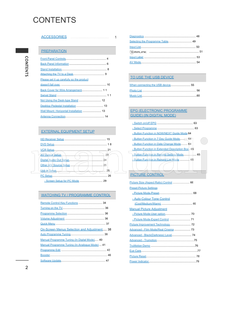 LG 4750FD (116 pages) TV Operating Manual