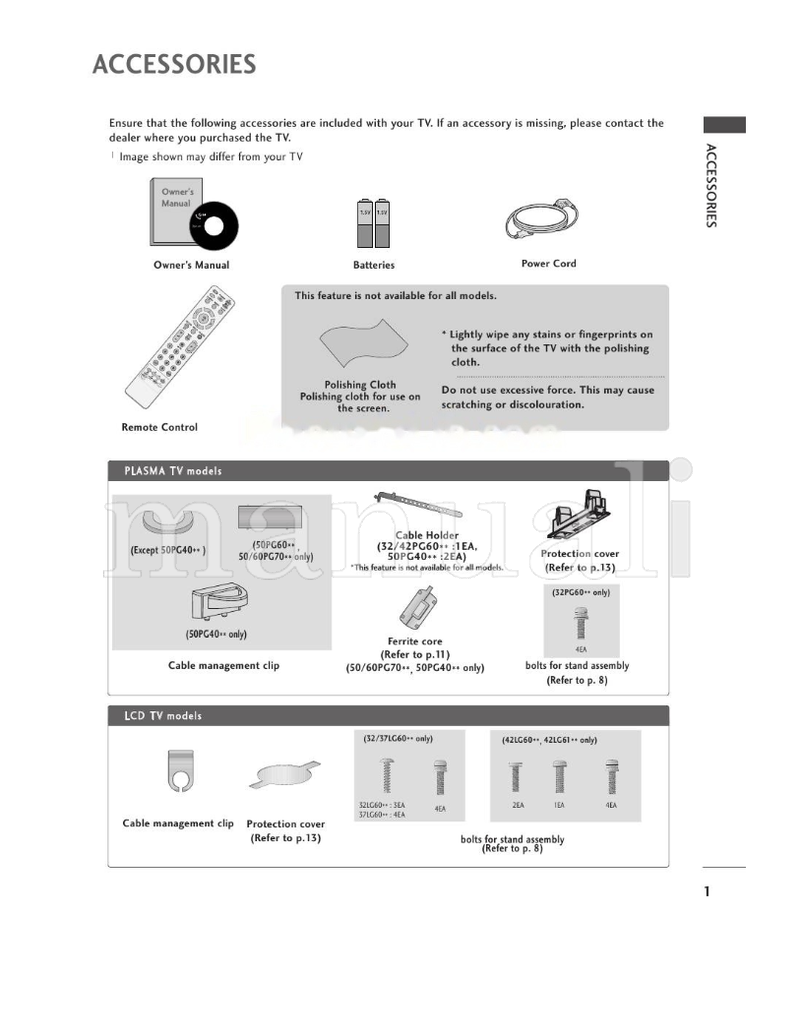 LG 476000ZA.AEK (140 pages) TV Operating Manual