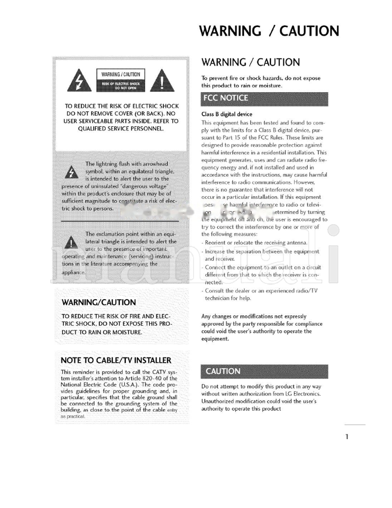 LG 820-40 (112 pages) TV Operating Manual