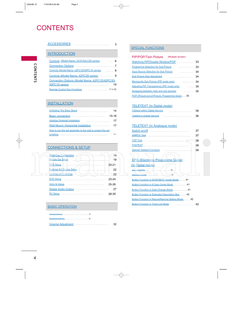 LG U0524B01 (99 pages) TV Operating Manual