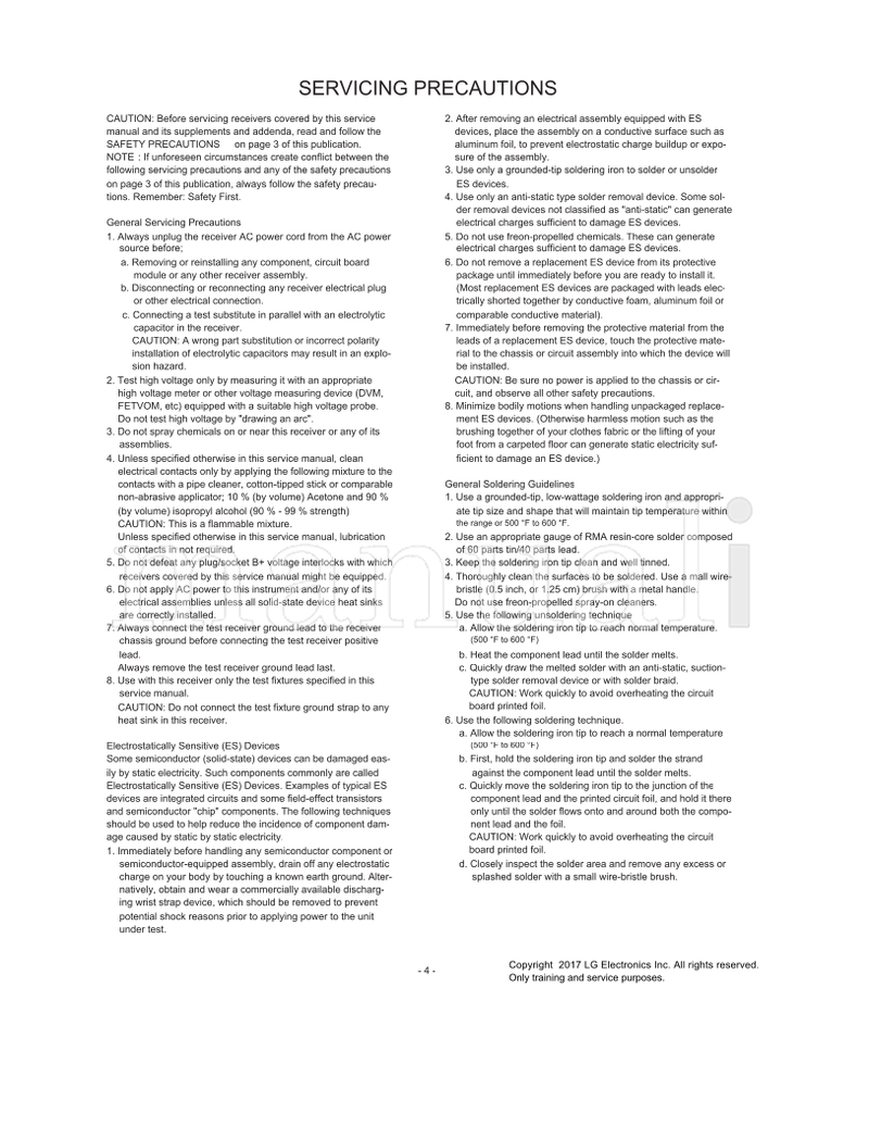 LG Contents 28LJ400B (38 pages) TV Service Manual