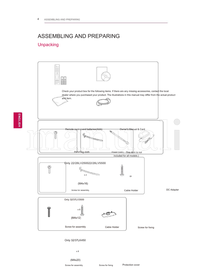 LG 22LV2500 85 pages TV Operating Manual