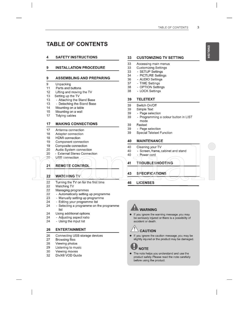LG LN41 Series (48 pages) TV Operating Manual