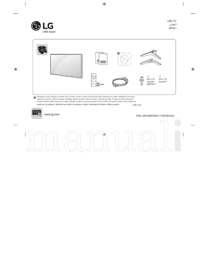 LG LJ50** MT42** 32LJ50** 43LJ50** 28MT42** MFL69675002 (33 pages) TV Operating Manual