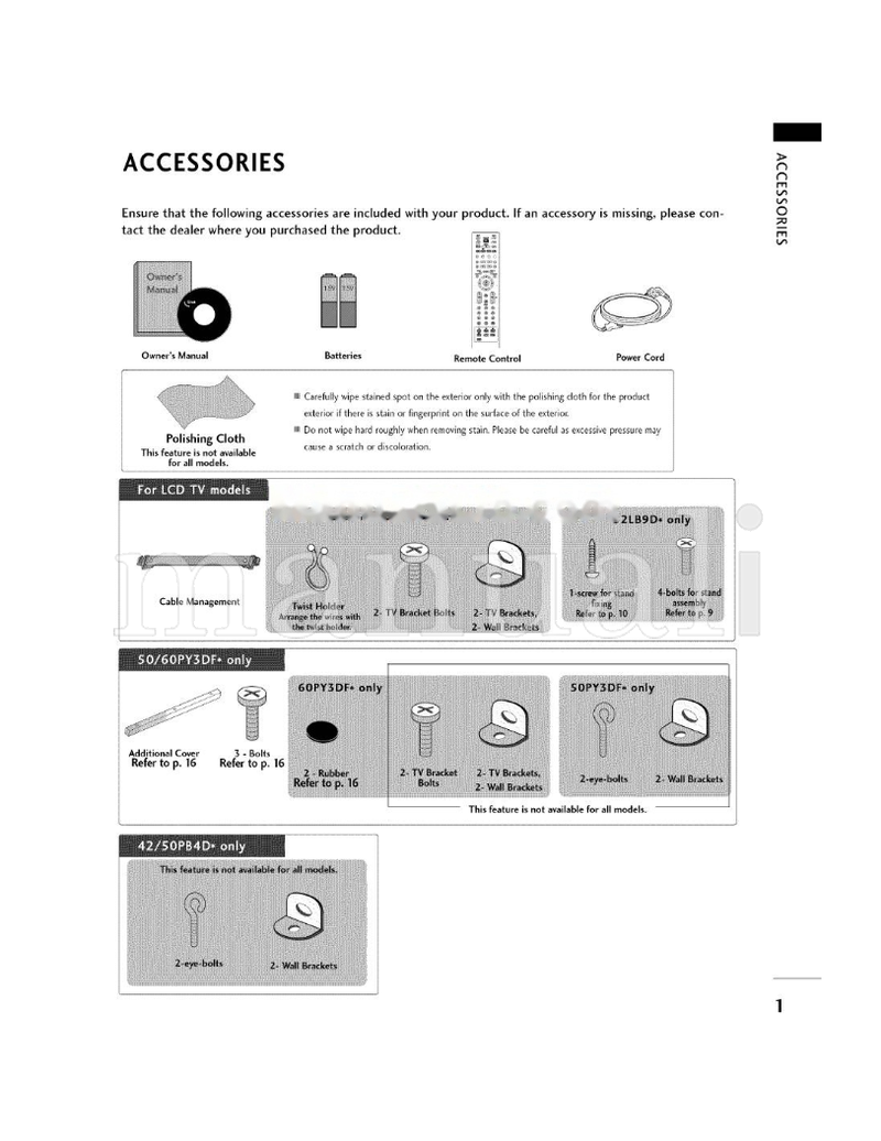 LG N &169; Accessories 42LB9DF Series (130 pages) TV Operating Manual