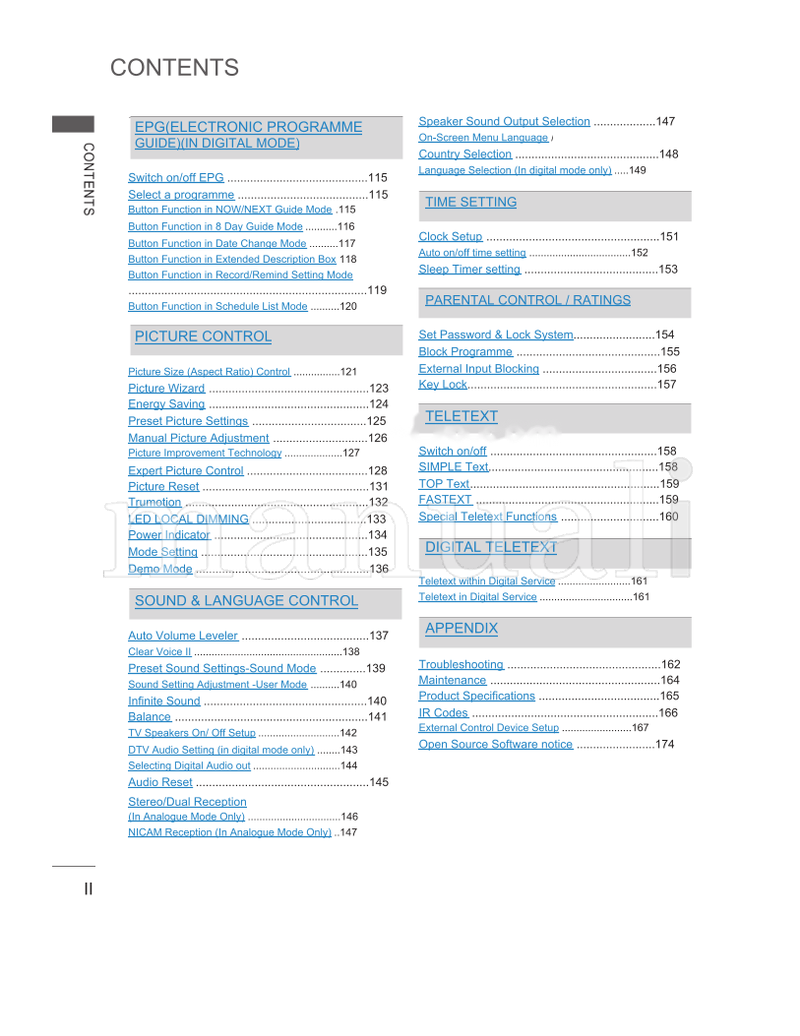 LG LSW100BG LSW200BG 47LE5*** LSW400BG (203 pages) TV Operating Manual