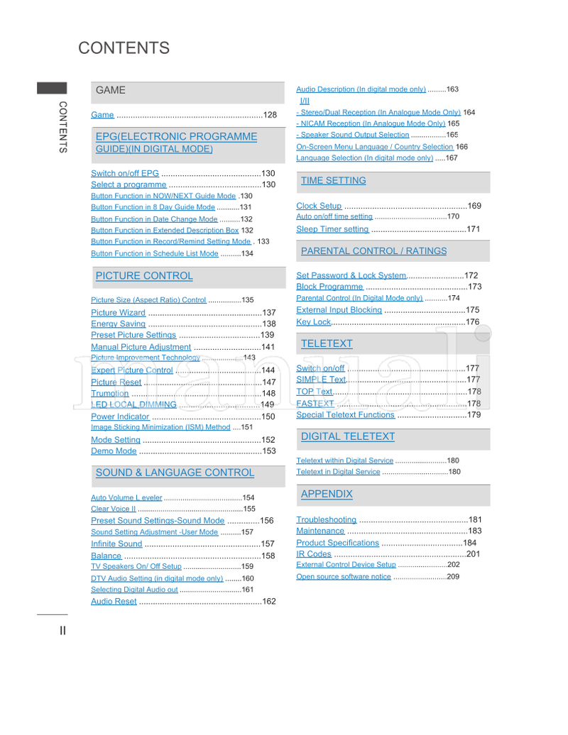 LG LSW100B LSW100BG 32LE7 32LD6 32LD7 32LD8 AW-50PG60MS (263 pages) TV Operating Manual