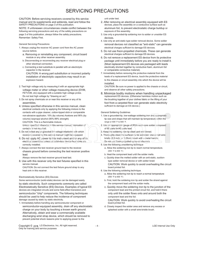 LG Table Of Contents Contents 22LF4520PU (26 pages) TV Service Manual