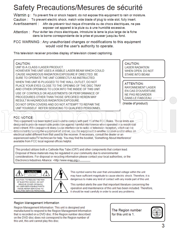 Panasonic AG-527DVDE (68 pages) TV Operating Manual