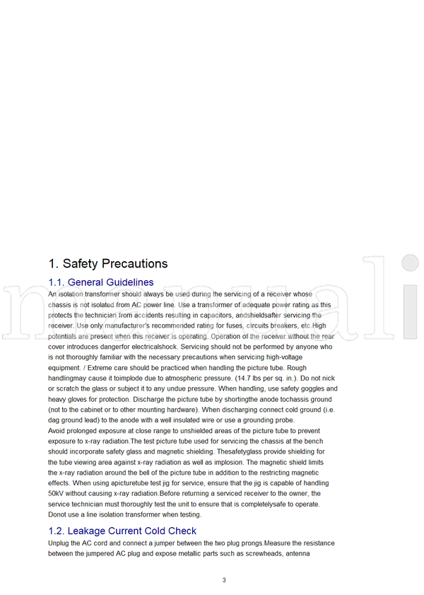 Panasonic MTNC030313A1 CT-27E13-1G CT-27E13-1UG CT-32E13-1G CT-32E13 (146 pages) TV Service Manual