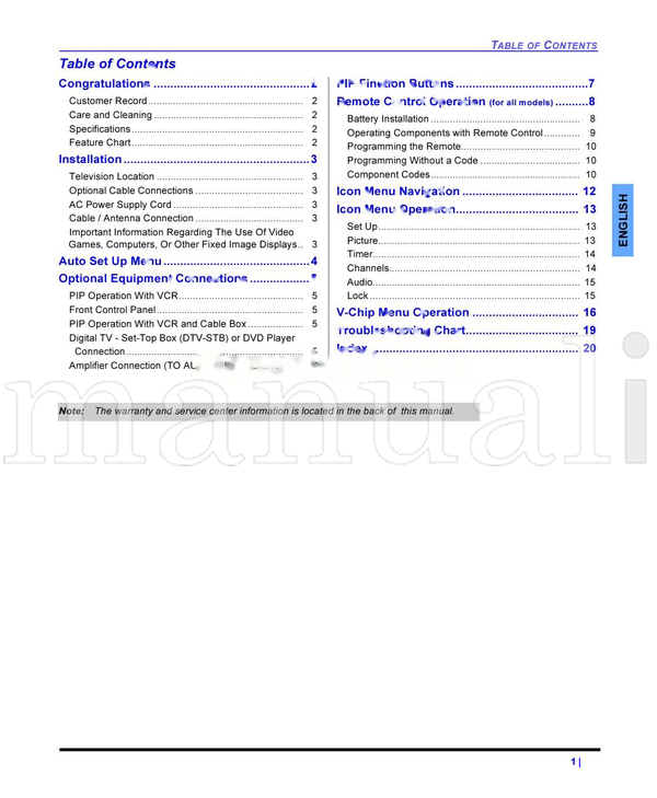 Panasonic CT27E33 (81 pages) TV Operating Manual