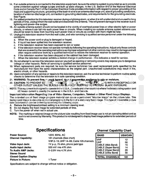 Panasonic CT27S20 (40 pages) TV Operating Manual