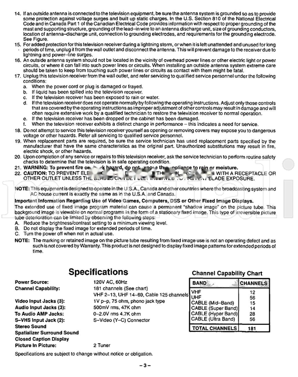 Panasonic CT27SF34 (40 pages) TV Operating Manual