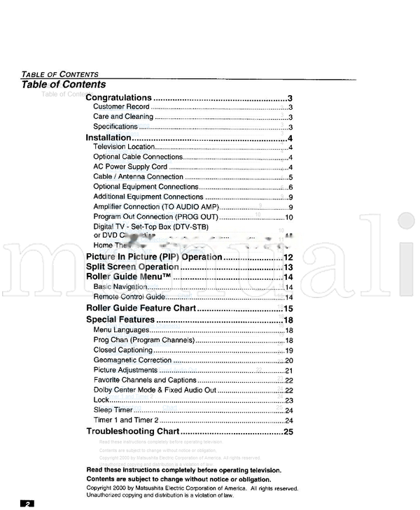 Panasonic CT-32SX30 211-PANA TQB2AA0338 00905 (27 pages) TV Operating Manual