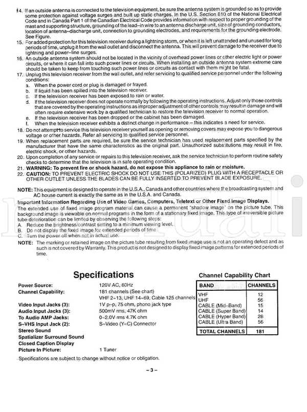 Panasonic CT-36SF24 TQB2AA0203 (36 pages) TV Operating Manual