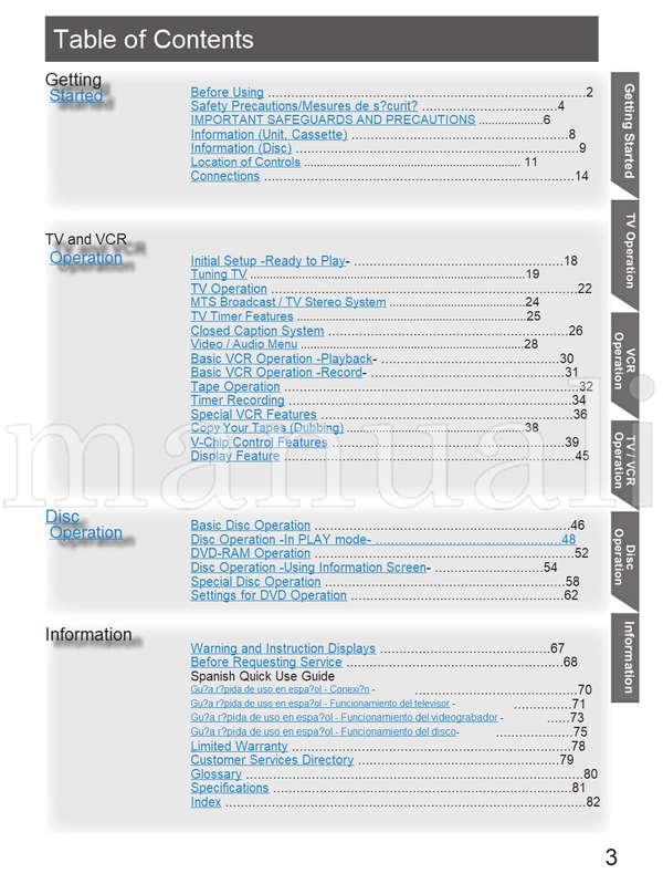 Panasonic PV-DM2794 (84 pages) TV Operating Manual