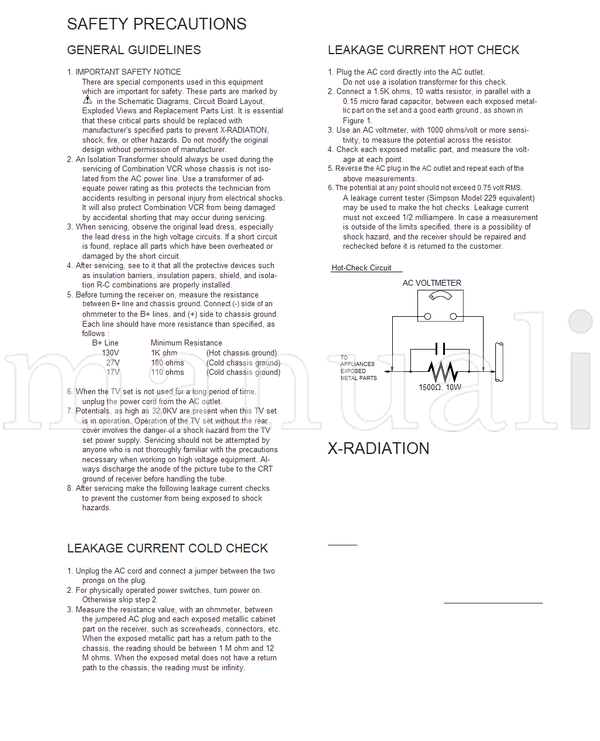 Panasonic PV-M2738 PV-M2768 PV-M2768-K MKS9803M326 (151 pages) TV Service Manual