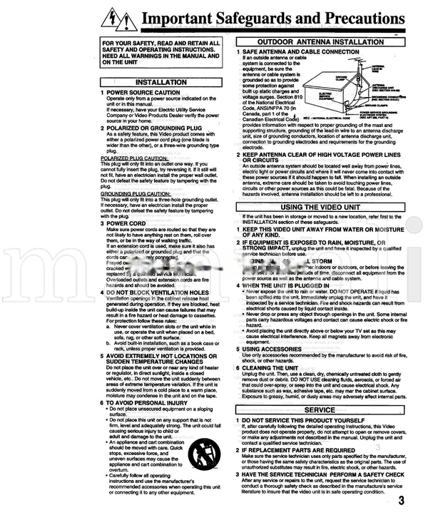 Panasonic PV-M2768 VQTS3441 (32 pages) TV Operating Manual