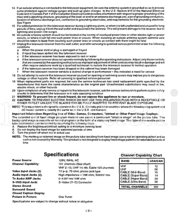 Panasonic PT51G40 (44 pages) TV Operating Manual