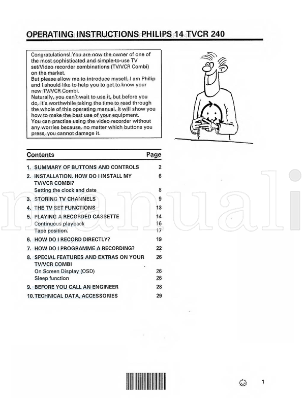 Philips 14 CR 240 (34 pages) TV Operating Manual