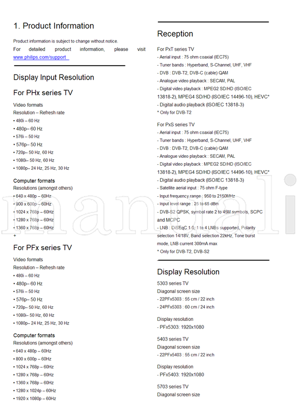 Philips NT72461 22PFS5303 22PFS5403 22PFT5303 24PFS5303 24PFS5703 (61 pages) TV Service Manual