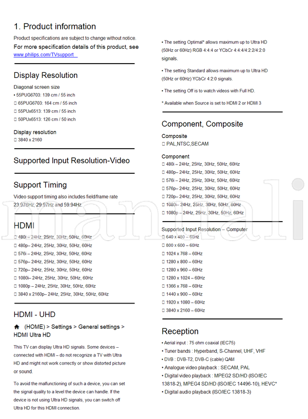 Philips MTK5802 50PUG6513 55PUG6513 65PUG6703 55PUG6703 20820 (90 pages) TV Service Manual