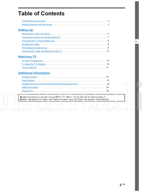 Sony KDL-60NX810 60NX800 55NX810 52NX800 46NX710 46NX700 40NX800 (52 pages) TV Operating Manual