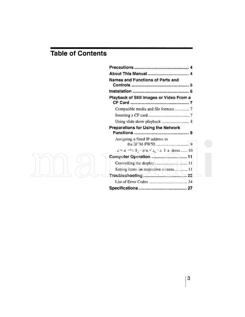 Sony BKM-FW50 (28 pages) TV Operating Manual