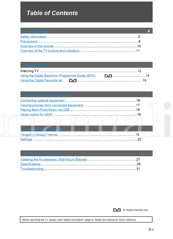Sony KDL-40P55xx KDL-40S55xx KDL-37P55xx KDL-37S55xx (34 pages) TV Operating Manual