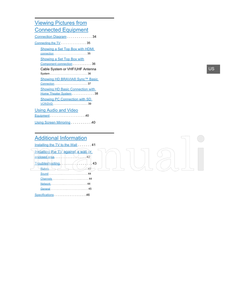 Sony KD-55X720E 49X720E 43X720E (104 pages) TV Operating Manual