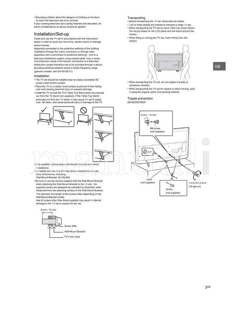 Sony KD-65X7000F 55X7000F 49X7000F 43X7000F (40 pages) TV Operating Manual