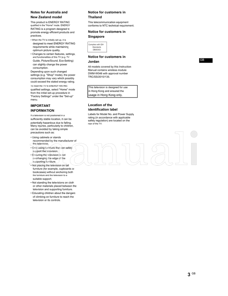 Sony KD-84X9000 (331 pages) TV Operating Manual