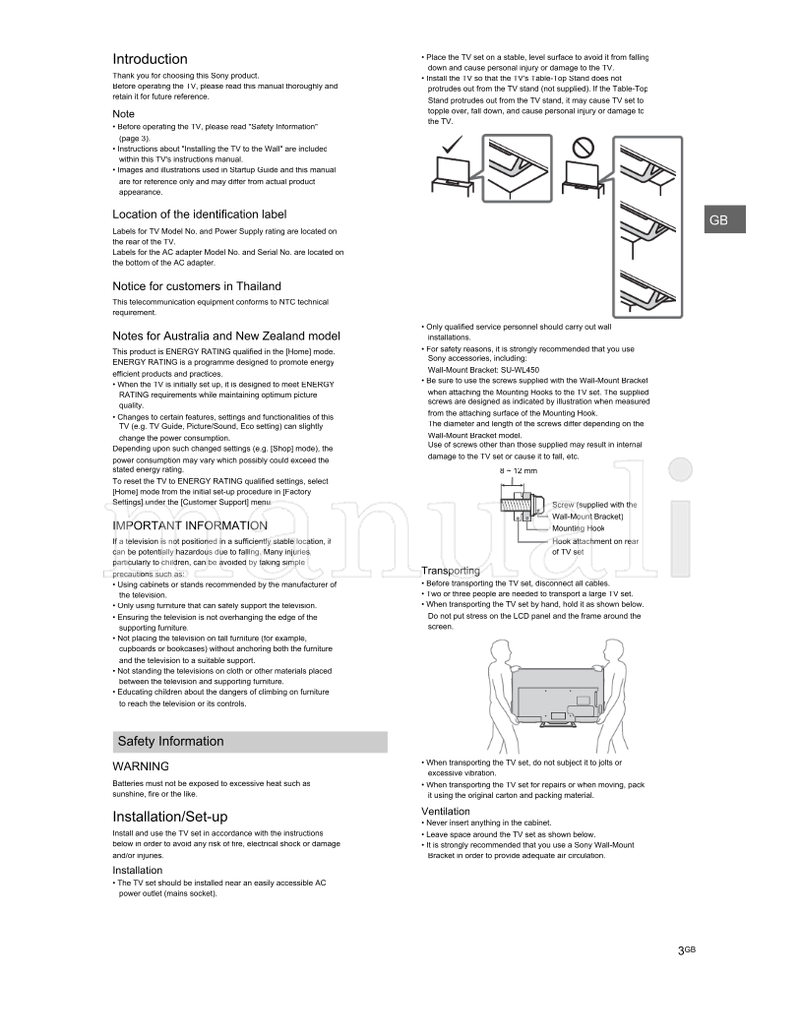Sony KDL-48R560C 48R558C 48R550C 40R560C 40R558C 40R550C 32R500C KDL-32R410C 32R408C (44 pages) TV Operating Manual