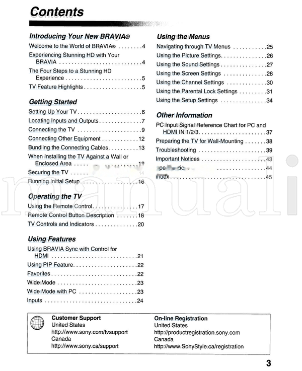 Sony KDL-26L5000 KDL-32L5000 (56 pages) TV Operating Manual