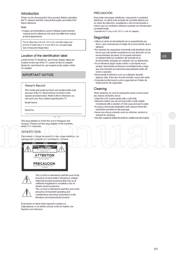 Sony KDL-40R375C 32R325C (40 pages) TV Operating Manual