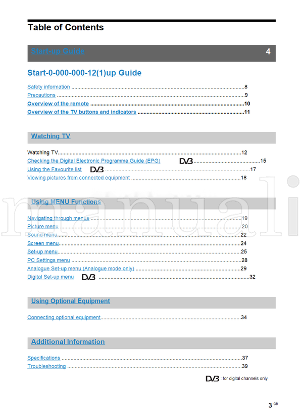 Sony KDL-46T35xx KDL-40T35xx KDL-40V29xx (41 pages) TV Operating Manual