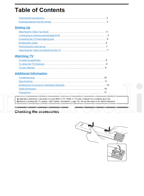 Sony KDL-55HX800 52HX900 46HX900 46HX800 40HX800 (20 pages) TV Operating Manual