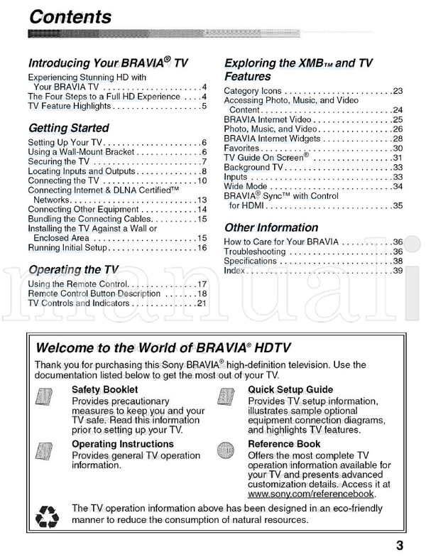 Sony KDL-65W51 KDL-52W51 KDL-52W5150 KDL-46W51 KDL-46W5150 (40 pages) TV Operating Manual