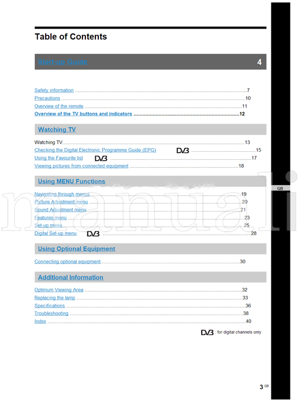 Sony KDF-50E2000 KDF-50E2010 (200 pages) TV Operating Manual